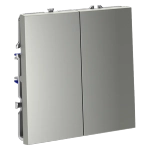 VLS020605 Выключатель с самовозвратом встраиваемый VOLTUM S70 двухклавишный 10А, (сталь). (ТМ Maytoni)