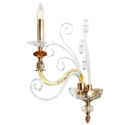 Бра Crystal Lux CATARINA AP1 V2 GOLD/TRANSPARENT-COGNAC 1361/401