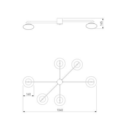 Умный потолочный светильник 70220/6 латунь Smart, G9х6