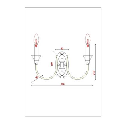 Бра Arte Lamp COLLINETTA A4094AP-2PB, 2хE14