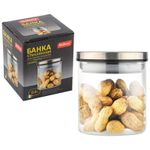 Стеклянная банка, OCEANO, объем: 0,3 л, для сыпучих продуктов с крышкой из нерж стали