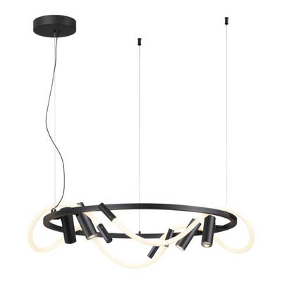 4391/55L HIGHTECH ODL24 261 черный/металл/канат Подвесной св-к с раздельн. вкл IP20 LED 50W 2020Лм 4000K CORDA