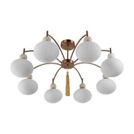 8272/8C NEOCLASSI LN26 039 латунь/бежевый/белый, металл/керамика/стекло Люстра потолочная Е14 8*40W 220V GLORIYA