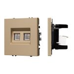 Механизм сдвоенной компьютерной розетки SCT-NOBE-MPC2-SFPL-GD (RJ-45, CAT6) (Arlight, -)