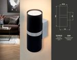 Настенный светильник FW243/2 BK/CH черный/хром GU10*2 max 12W 155*60*76