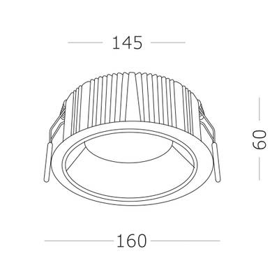 ST755.448.18 Св-к встр. Черный LED 1*18W 4000K 1 620Lm Ra80 120° IP20 D160xH60 100-240V