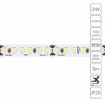 Светодиодная лента 24V 14,4W/m 6000К 5м Arte Lamp TAPE A2418008-03-6K, LED
