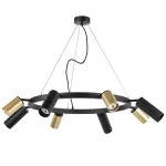 LR018404874 Люстра RULLO 8х50W GU10 ЧЕРНЫЙ/ЗОЛОТО (571018+214440-4+214487-4)