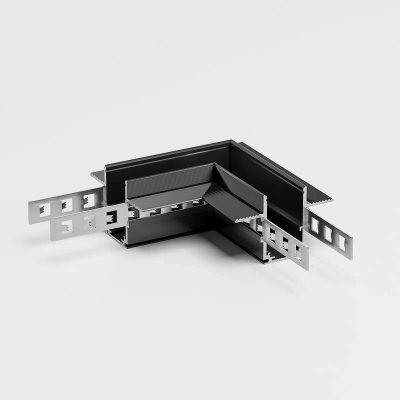 Slim Magnetic Коннектор угловой для встраиваемого шинопровода под ГКЛ 9,5мм черный 85214/00