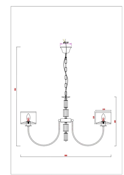 Подвесная люстра Arte Lamp ATTORE A4092LM-8CC, 8хE14