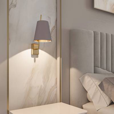 Настенный светильник с тканевым абажуром 60173/1 латунь