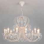 Люстра подвесная с хрусталем 3305/12 белый с золотом / прозрачный хрусталь