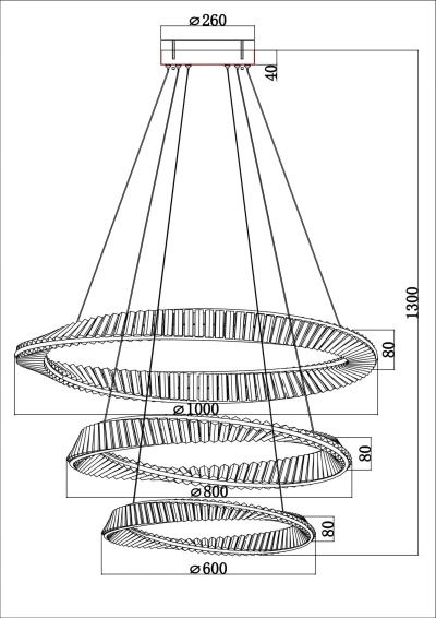 Подвесная люстра Divinare MILLIE 1136/17 SP-140, 1хLED