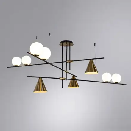 Люстра на штанге Arte Lamp JACOB A7029PL-9BK, 3хE27