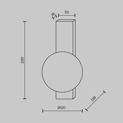 Настенный светильник (бра) Lunella G9х1 MOD470WL-01BS. TM Maytoni