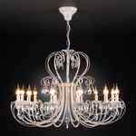 Люстра подвесная с хрусталем 3305/12 белый с золотом / прозрачный хрусталь