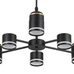 8234/6C COMFI LN25 черный, металл/акрил Люстра потолочная LED GX53 6*10W + LED-проектор 3*5W 2700К 220V VIRSAVA