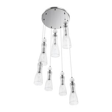 8268/7A NEOCLASSI LN26 159 хром/белый/прозрачный, металл/керамика/стекло Люстра каскадная Е14 7*40W 220V EMILY