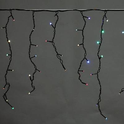 A-056AR RGB светодиодная гирлянда "бахрома" 5x0.6м 180LED черный провод влагозащищен.