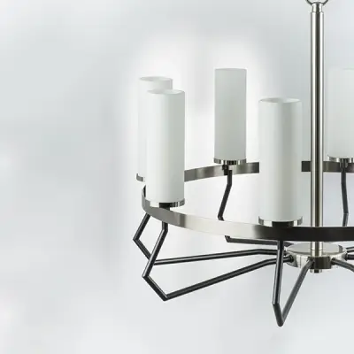 723085 Люстра FLUME 8х40W E14 ЧЕРНЫЙ МАТОВЫЙ/НИКЕЛЬ Lightstar