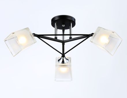 Светильник подвесной TR303072/3 BK/CH/FR черный/хром/белый матовый E27/3 max 40W D560*250