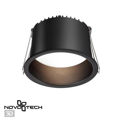 359237 SPOT NT23 282 черный Светильник встраиваемый светодиодный IP20 LED 12W 220V 840Лм 3000К TRAN