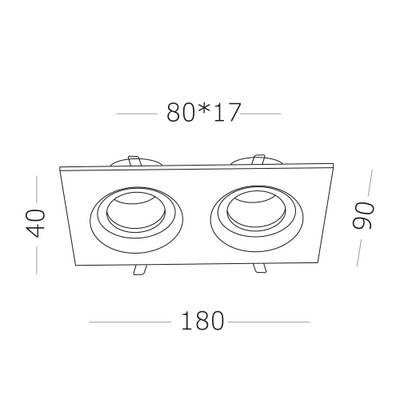 ST255.428.02 Св-к встр. Черный GU10 2*50W  IP65 L180xW90xH40 220V Без ламп