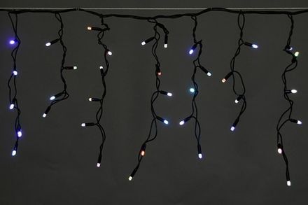 A-020 LED RGB светодиодная "бахрома" 3x0.6м 140LED черный провод влагозащ., морозостойкий