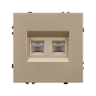 Механизм сдвоенной компьютерной розетки SCT-NOBE-MPC2-SFPL-GD (RJ-45, CAT6) (Arlight, -)