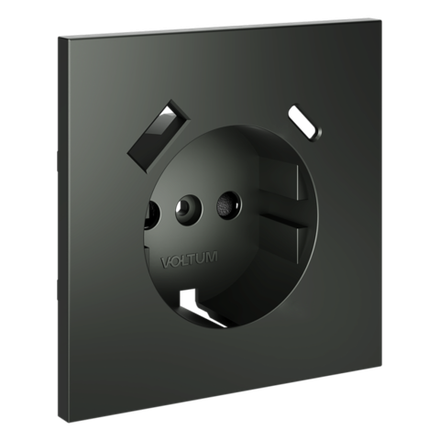 VLS001006 Накладка для розетки с заземлением и защитными шторками, с USB A+C, S70 (титан). (ТМ Maytoni)