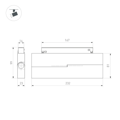 Светильник MAG-ORIENT-FLAT-FOLD-S230-12W Warm3000 (WH, 80 deg, 48V DALI) (Arlight, IP20 Металл, 5 лет)