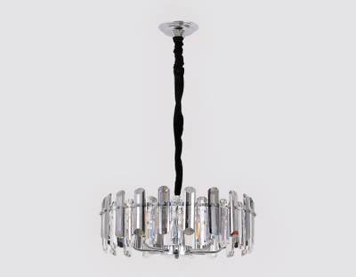 Подвесная хрустальная люстра TR5303/8 CH/SM хром/дымчатый E14/8 max 40W D500*615