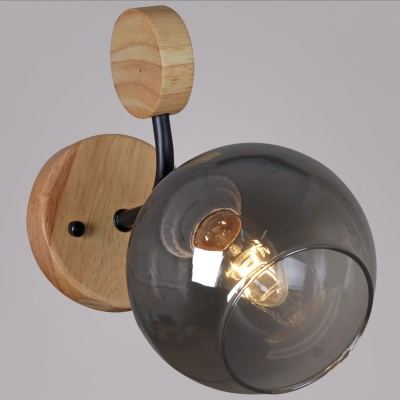 06780-0.2-01 BK+WOOD светильник настенный Reluce, E27х1