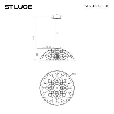 SL6016.603.01 Светильник подвесной ST-Luce Красный/Красный LED 1*20W 3000K
