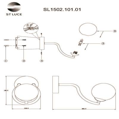 SL1502.101.01 Светильник настенный ST-Luce Хром/Дымчатый G9 1*3W