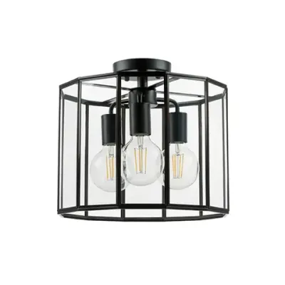 798237 Люстра GENNI 3х40W E27 ЧЕРНЫЙ МАТОВЫЙ/ПРОЗРАЧНЫЙ Lightstar