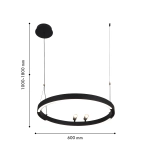 Подвесная люстра Slinga 4474-1P, LED*58W + 2*LED*3W, 1860LM, 3000-6500K. ТМ F-Promo