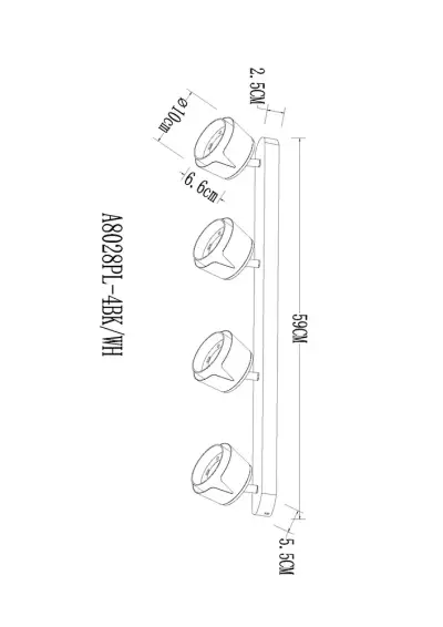 Спот Arte Lamp AMAKS A8028PL-4WH, 4хGX53