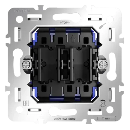 VLS0203M Механизм проходного переключателя двухклавишного 10А, S70. (ТМ Maytoni)