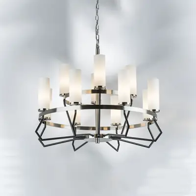 723125 Люстра FLUME 12х40W E14 ЧЕРНЫЙ МАТОВЫЙ/НИКЕЛЬ Lightstar