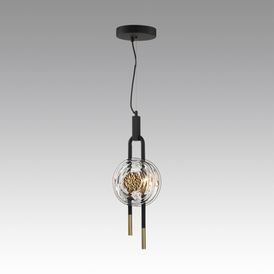 5407/12L MODERN ODL_EX24 101 черный/золотой/металл/стекло Подвес LED 12W 3000K 1005Лм MAGNET