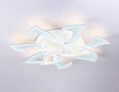 Потолочный светодиодный светильник с пультом FA4473/7+3 WH белый 112W 3000+6400K/4200K/6400+3000K D850*120 (ПДУ ИК)