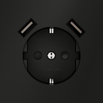 VLS040408 Розетка встраиваемая VOLTUM S70 с заземлением и защитными шторками, 16А, с USB, A+A, (черный матовый (ТМ Maytoni)