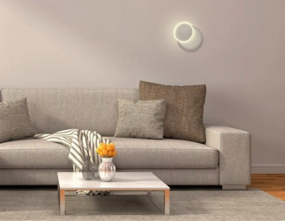 Настенный светодиодный светильник FW115 WH/S белый/песок LED 3000K 5W D140*65