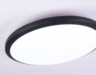 Потолочный светодиодный светильник FZ1234 BK черный IP44 42W 6400К D370*55 (Без ПДУ)