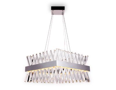 Хрустальный подвесной светодиодный светильник TR5315 CH/CL хром/прозрачный 144W 500*500*750 (Без ПДУ)