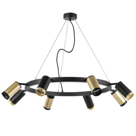 LR01840437470 Люстра RULLO 8х50W GU10 ЧЕРНЫЙ/ЗОЛОТО (571018+214440-4+214437-4+203437-4+203440-4)