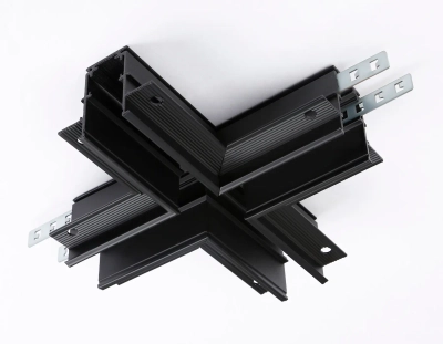 Коннектор х-образный для встраиваемого шинопровода Magnetic GL3358 BK черный 170*170*46,8