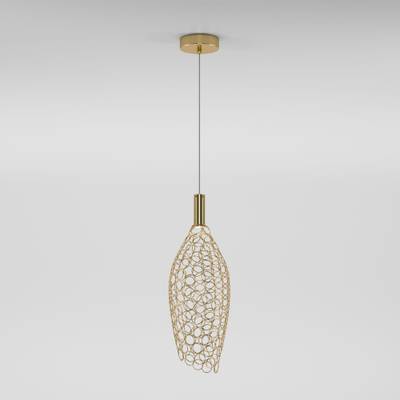 Подвесной светодиодный светильник с металлическим плафоном 90380/1 золото