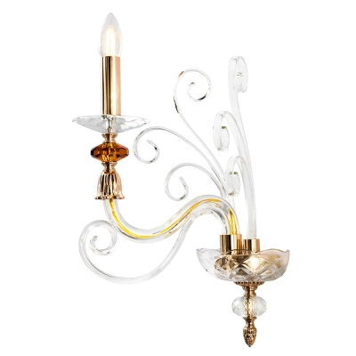 Бра Crystal Lux CATARINA AP1 V2 GOLD/TRANSPARENT-COGNAC 1361/401